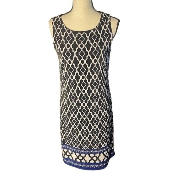INC International Concepts Dress Black and White Size Medium w/Blue - Picture 1 of 5